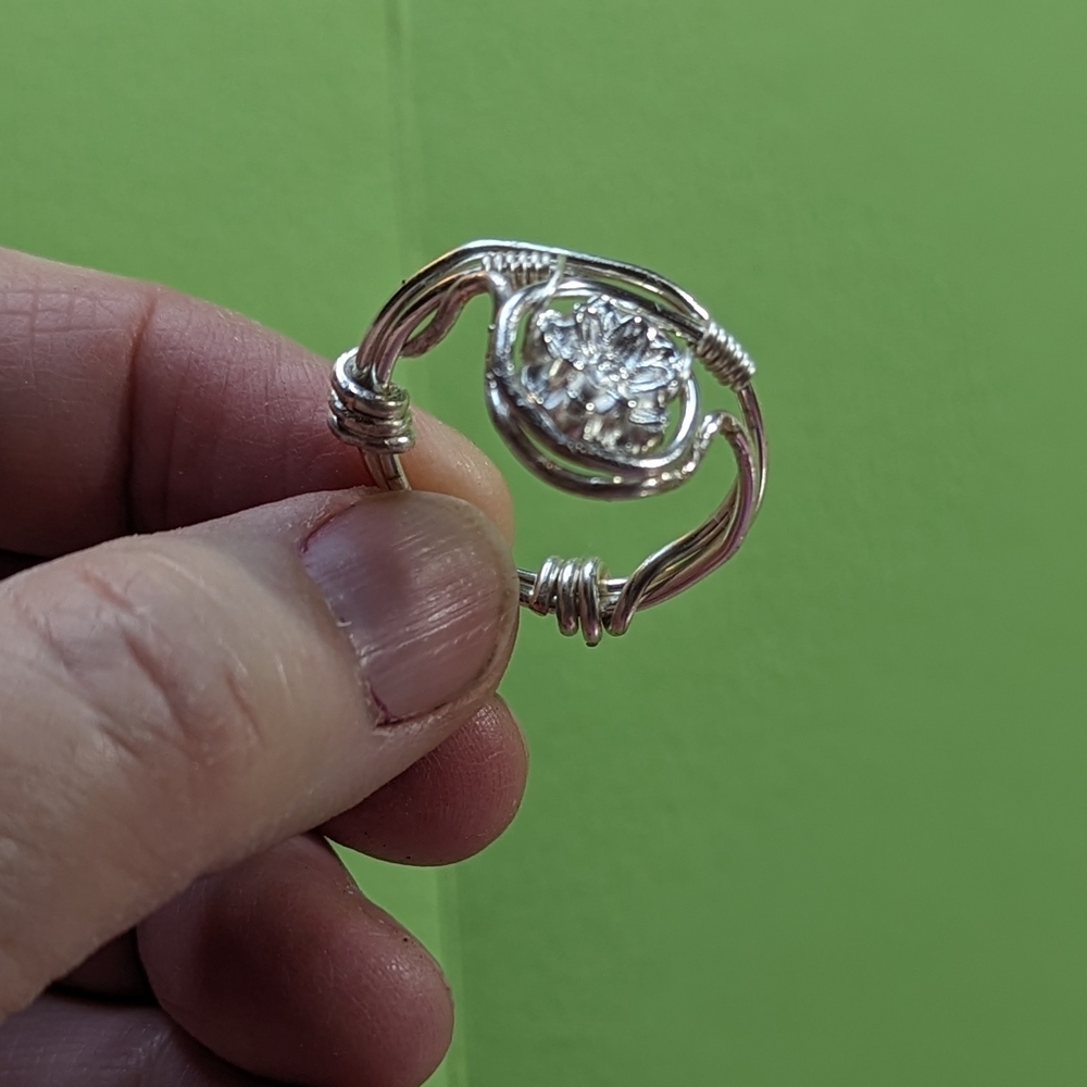 Elegant Silver Wire Wrapped Ring
